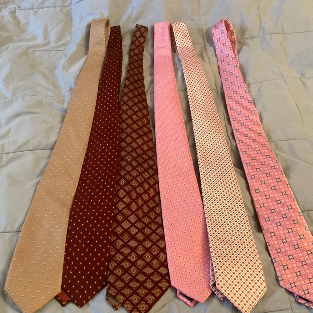 6 for 50 pink plus ties / work and pleasure perfect condition multiple designers